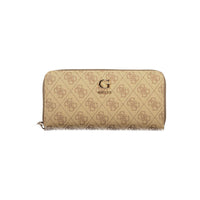 Beige Polyurethane Women's Wallet with Functional Compartments