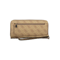 Beige Polyurethane Women's Wallet with Functional Compartments