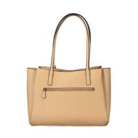 Beige Polyurethane Womens Bag