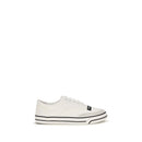 White Cotton Low Top Sneakers