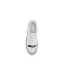 White Cotton Low Top Sneakers