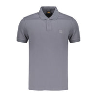 Blue Cotton Men's Polo Shirt