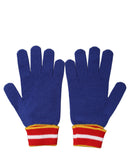 Blue Striped Wool DG Logo Embroidered Gloves