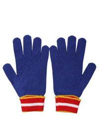 Blue Striped Wool DG Logo Embroidered Gloves