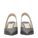 Gray Leather High Heel Pumps