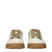Beige Leather Sneakers