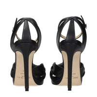 Black Leather Platform Sandals