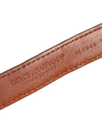 Brown Textured Leather Gold Buckle Belt Strap Bracelet