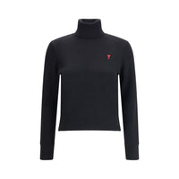 Black Merino Wool Turtleneck