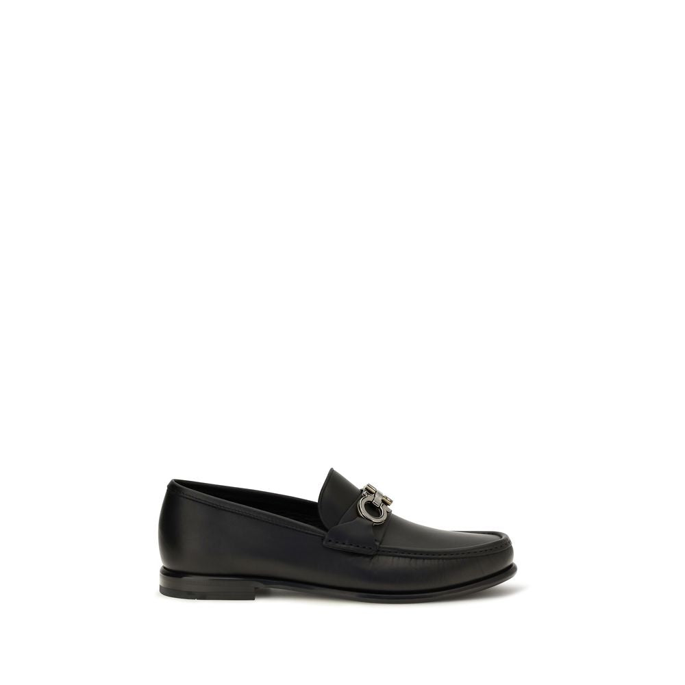 Black Calf Leather Bos Taurus Slip-On Loafers