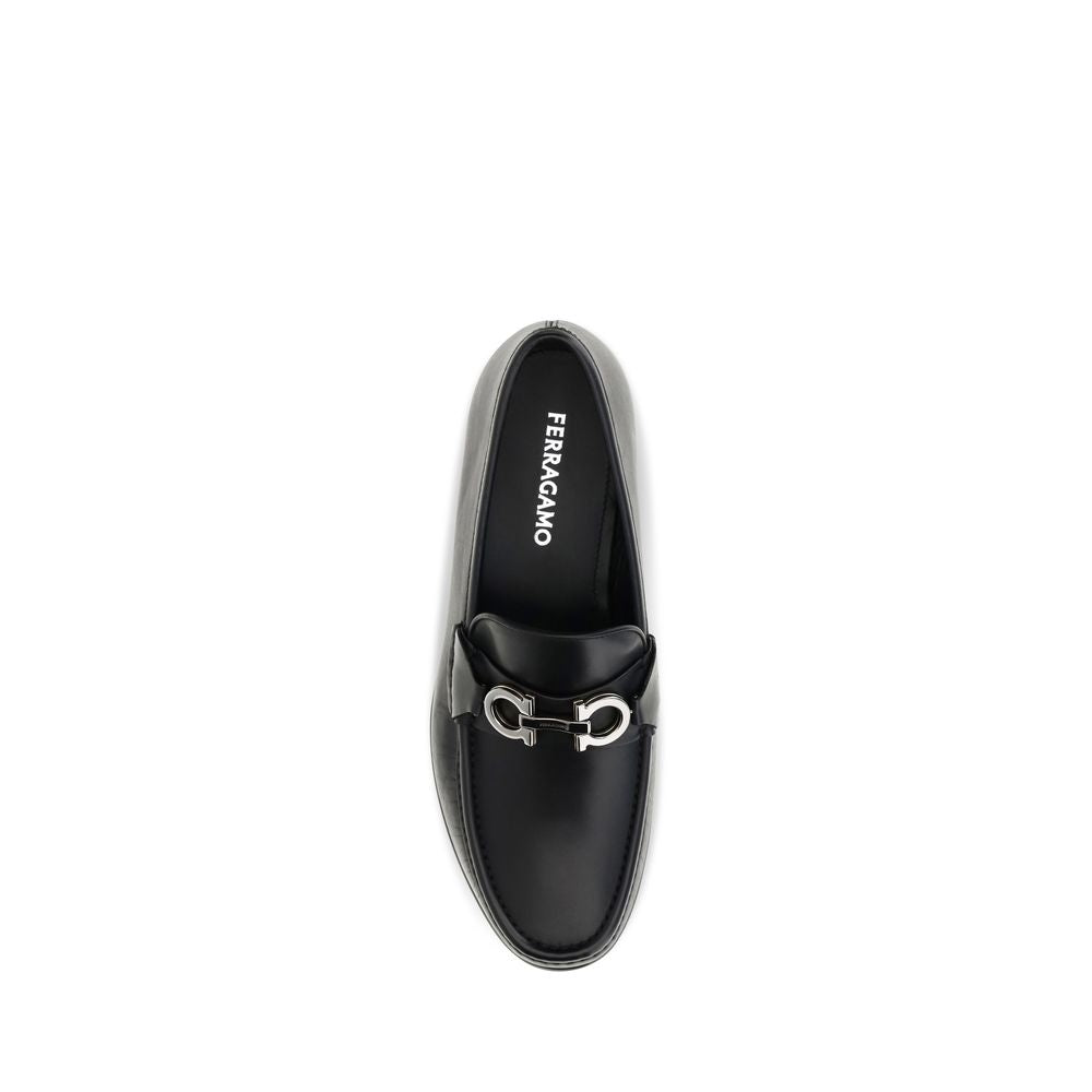 Black Calf Leather Bos Taurus Slip-On Loafers