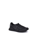 Black Fabric Athletic Sneakers