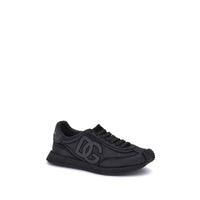 Black Fabric Athletic Sneakers