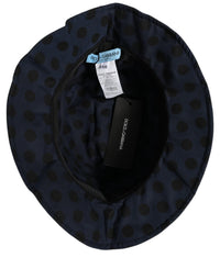 Blue Black Polka Dot Cotton Bucket Capello Hat