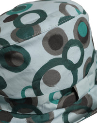 Teal Cotton Big Polka Dot Pattern Bucket Hat