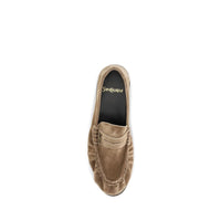 Beige Calf Leather Bos Taurus Slip-On Loafers