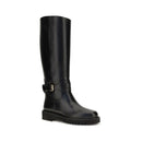 Black Calf Leather Bos Taurus Flat Boots