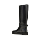 Black Calf Leather Bos Taurus Flat Boots