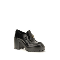Black Calf Leather Bos Taurus Platform Loafers