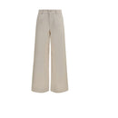 White Cotton Casual Pants