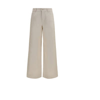 White Cotton Casual Pants