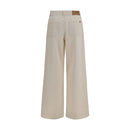 White Cotton Casual Pants