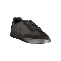 Black Polyester Men's Sneaker