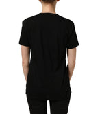 Black Cotton Crew Neck Short Sleeves T-shirt