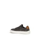 Gray Suede Leather Low Top Sneakers