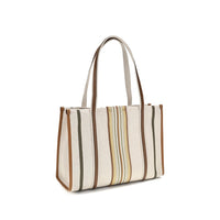 Beige Cotton Shoulder Bag