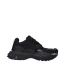 Black Fabric Chunky Sneakers