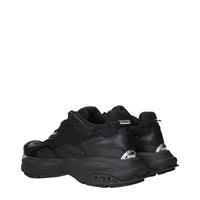 Black Fabric Chunky Sneakers