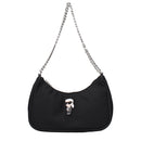 Black Fabric Shoulder Bag