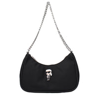Black Fabric Shoulder Bag