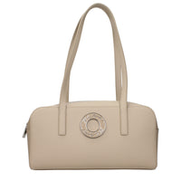 Beige Leather Shoulder Bag