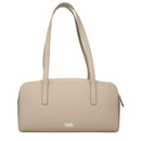 Beige Leather Shoulder Bag