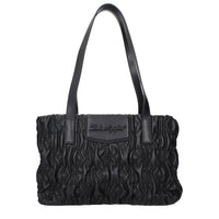 Black Polyester Shoulder Bag