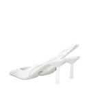 White Leather High Heel Pumps