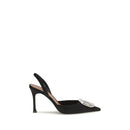 Black Satin High Heel Pumps
