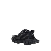 Black Polyurethane Chunky Sneakers