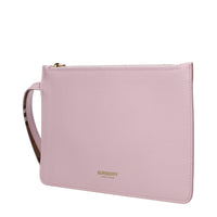 Pink Leather Clutch Bag