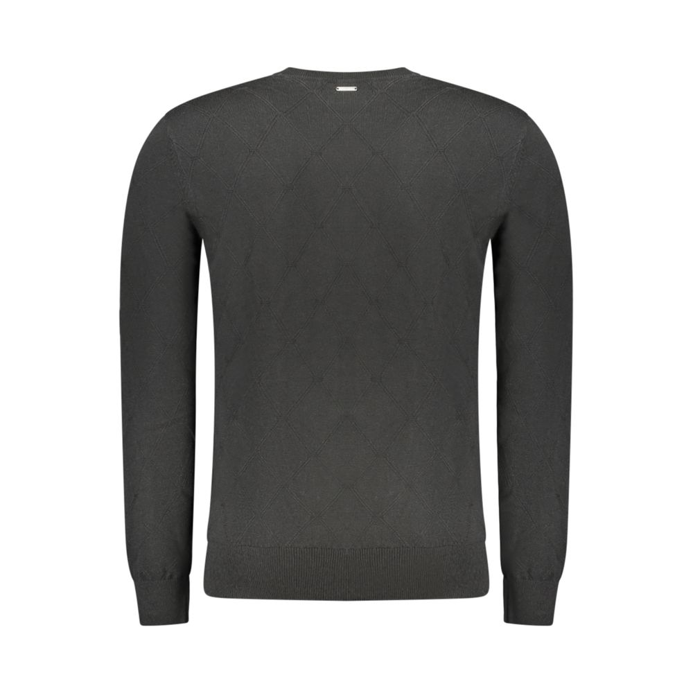 Black Polyester Men Sweater