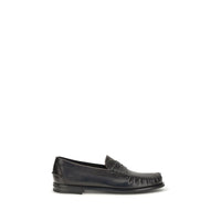 Black Calf Leather Bos Taurus Slip-On Loafers