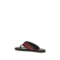Black Nylon Flip-Flop Sandals