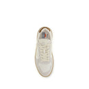 Beige Calf Leather Bos Taurus Low Top Sneakers