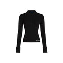 Black Viscose Long Sleeve T-Shirt