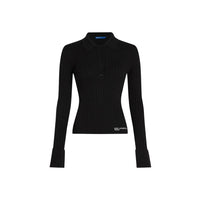 Black Viscose Long Sleeve T-Shirt