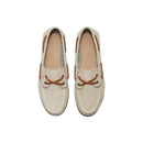 Beige Leather Platform Pumps