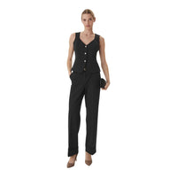 Black Viscose Casual Pants