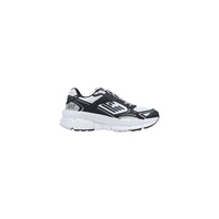 Black And White Polyester Athletic Sneakers